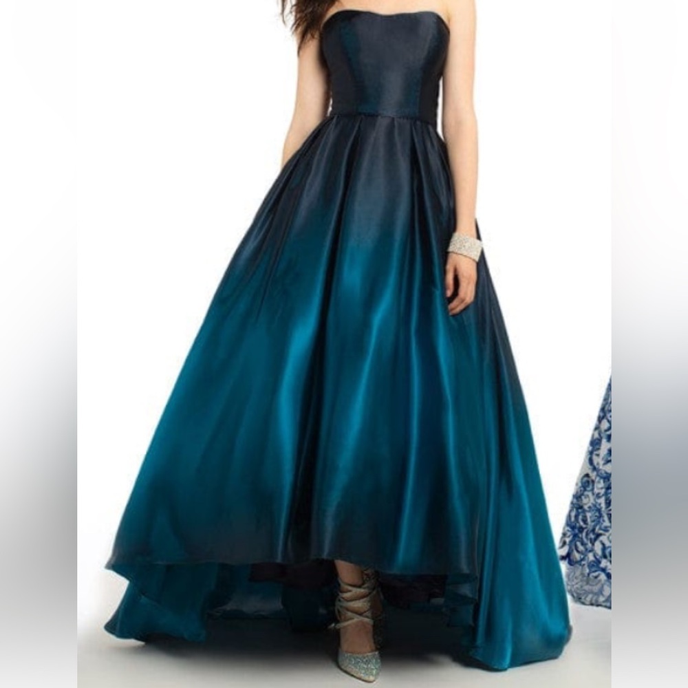 Camille La Vie Deep Teal Strapless Gown